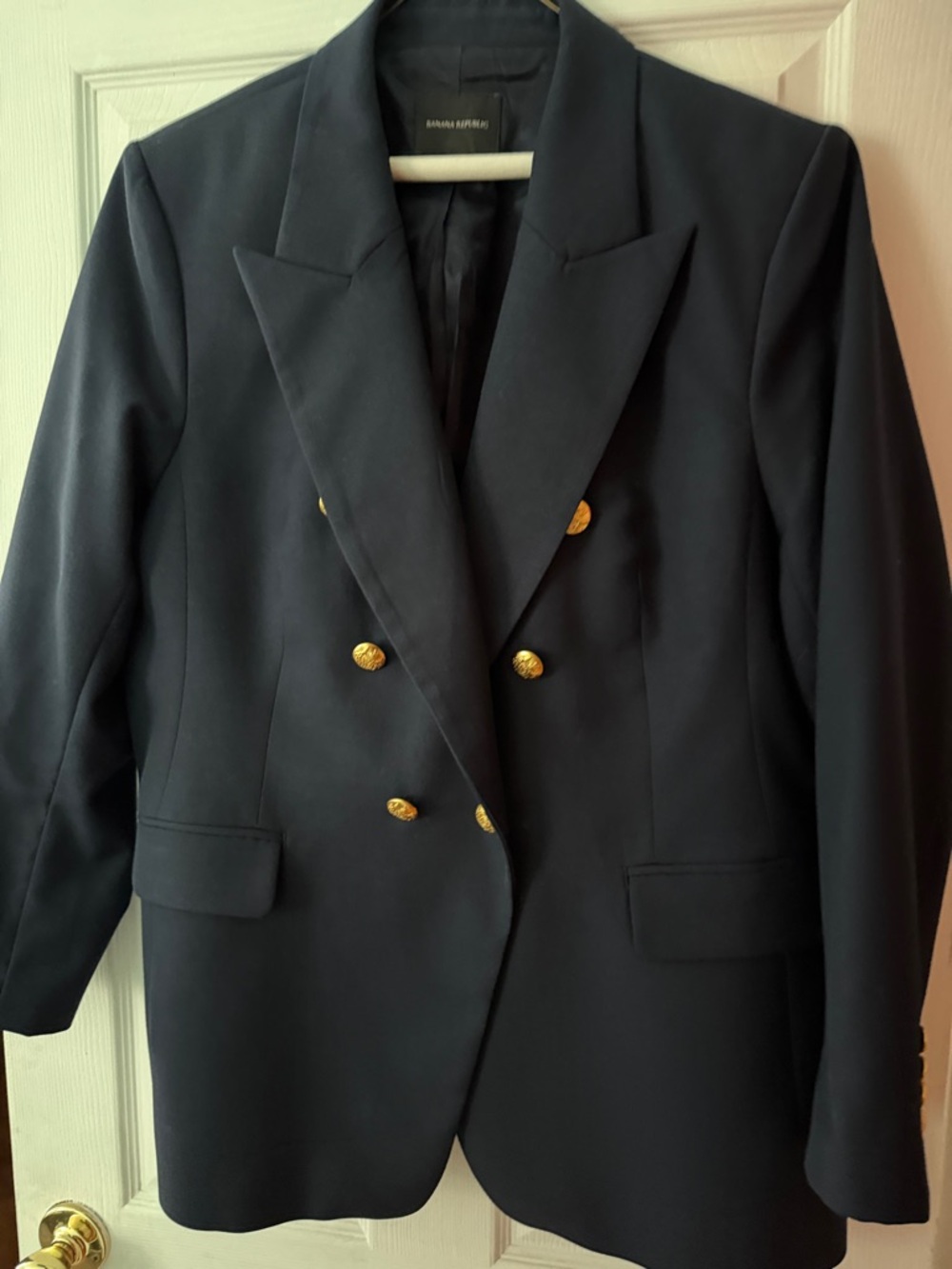 Banana Republic navy blue  Double-Breasted Blazer with Gold Buttons